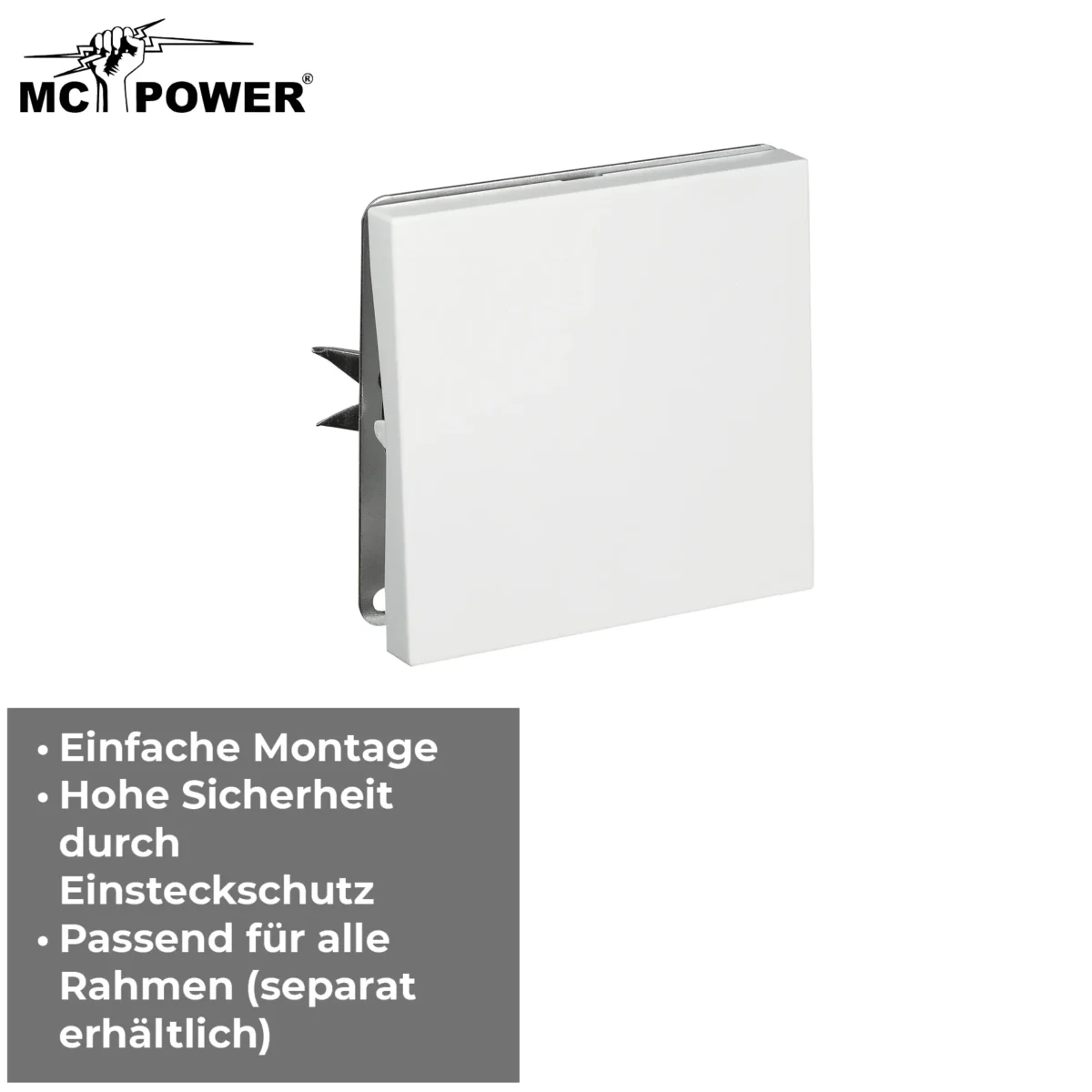 Wechselschalter McPower "Shallow" 250V~/10A, UP, Steckanschluss, weiß – Bild 5