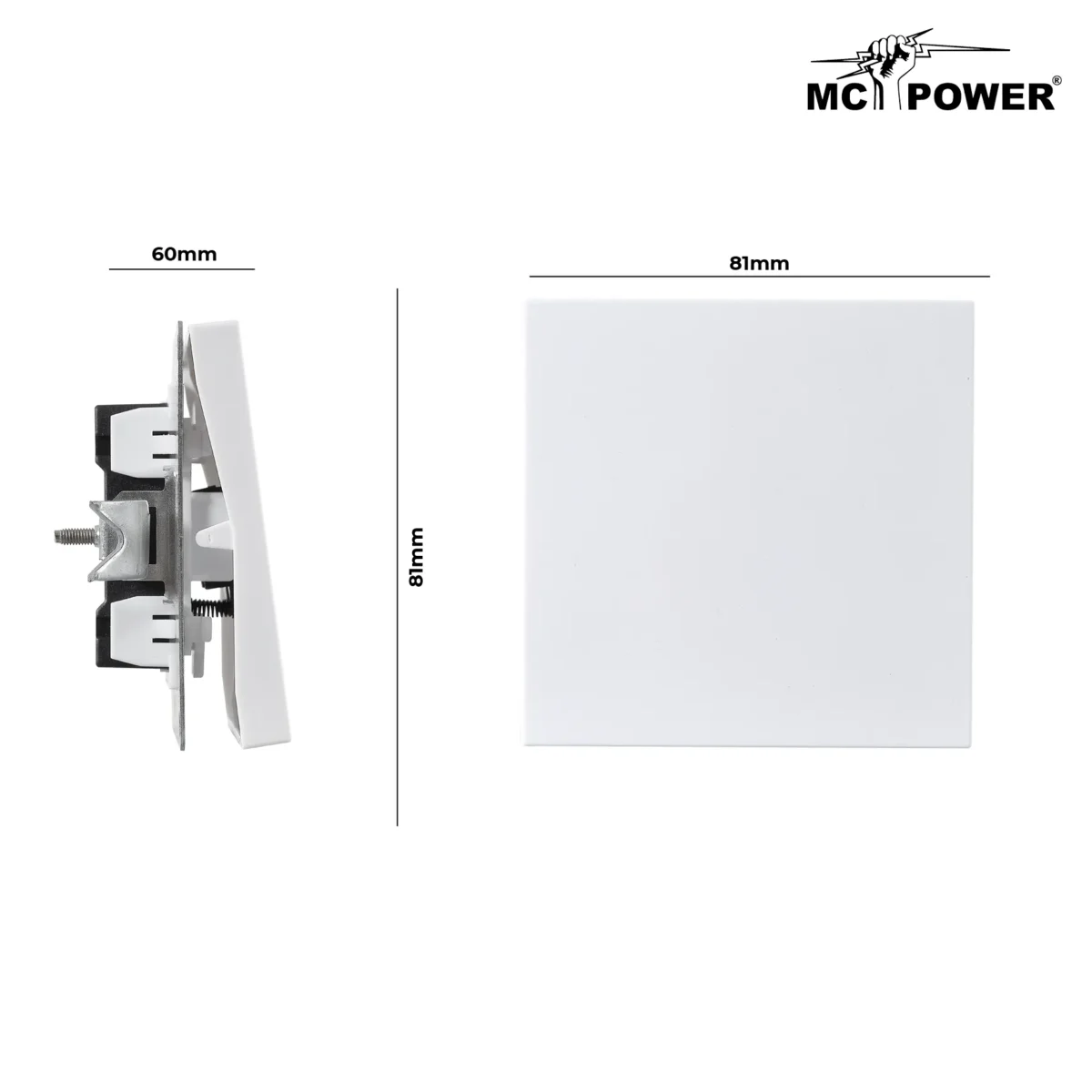 Taster McPower "Shallow" 250V~/10A, UP, Steckanschluss, weiß – Bild 3