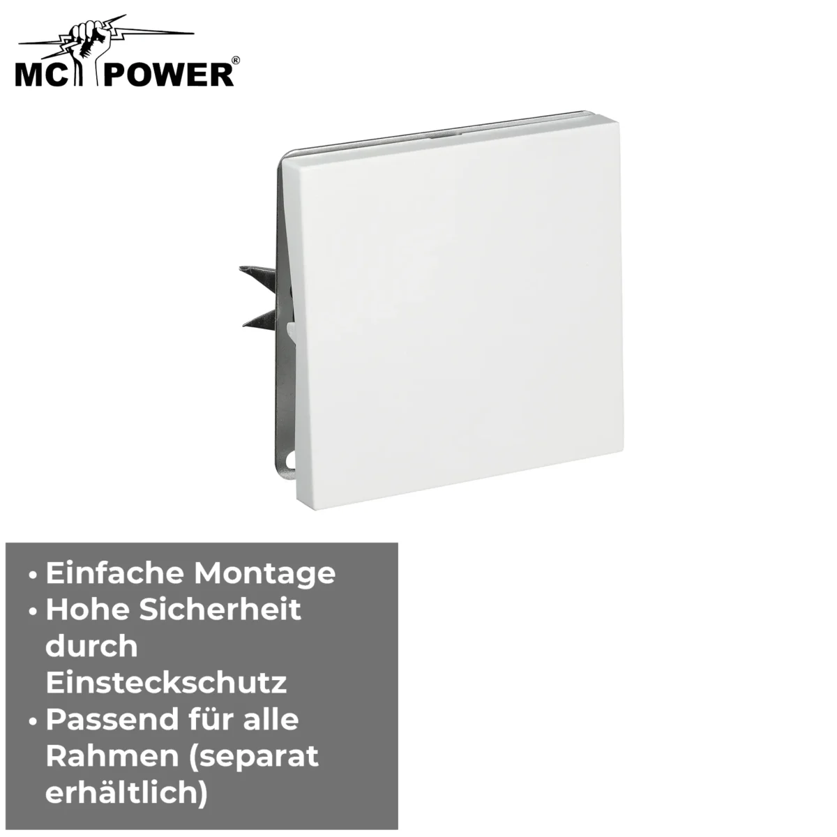 Taster McPower "Shallow" 250V~/10A, UP, Steckanschluss, weiß – Bild 4