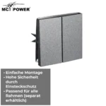 Serien-Schalter McPower "Shallow" 2-fach, 250V~/10A, Steckanschluss, anthrazit – Bild 4