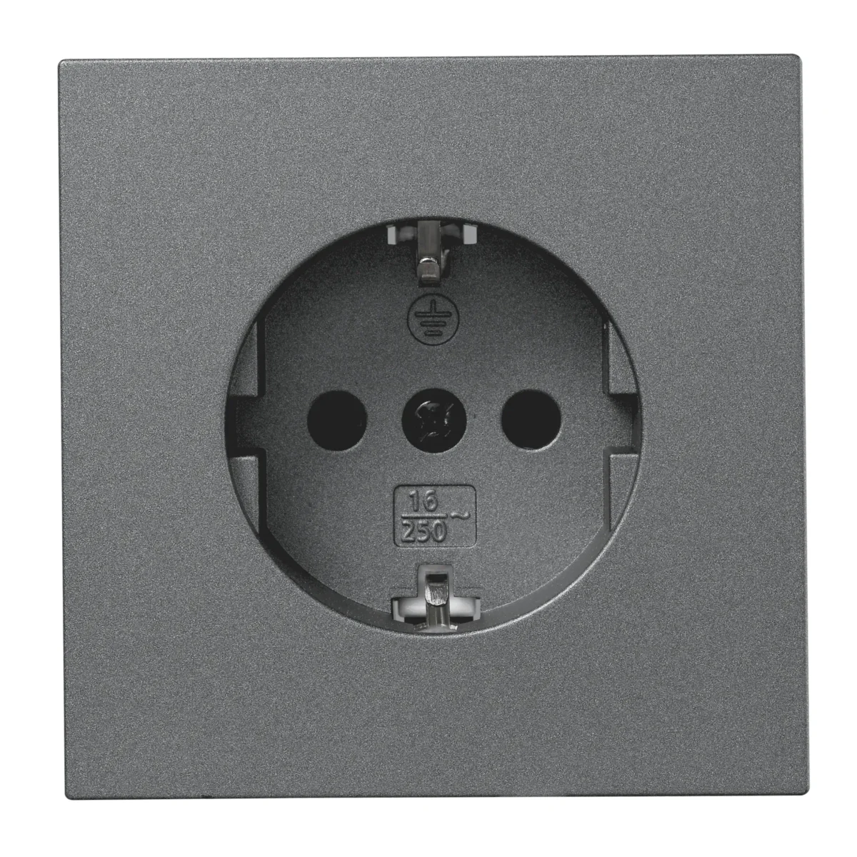 Schutzkontakt-Steckdose McPower "Shallow" 250V~/16A, Steckanschluss, anthrazit – Bild 1