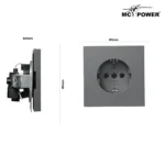 Schutzkontakt-Steckdose McPower "Shallow" 250V~/16A, Steckanschluss, anthrazit – Bild 3