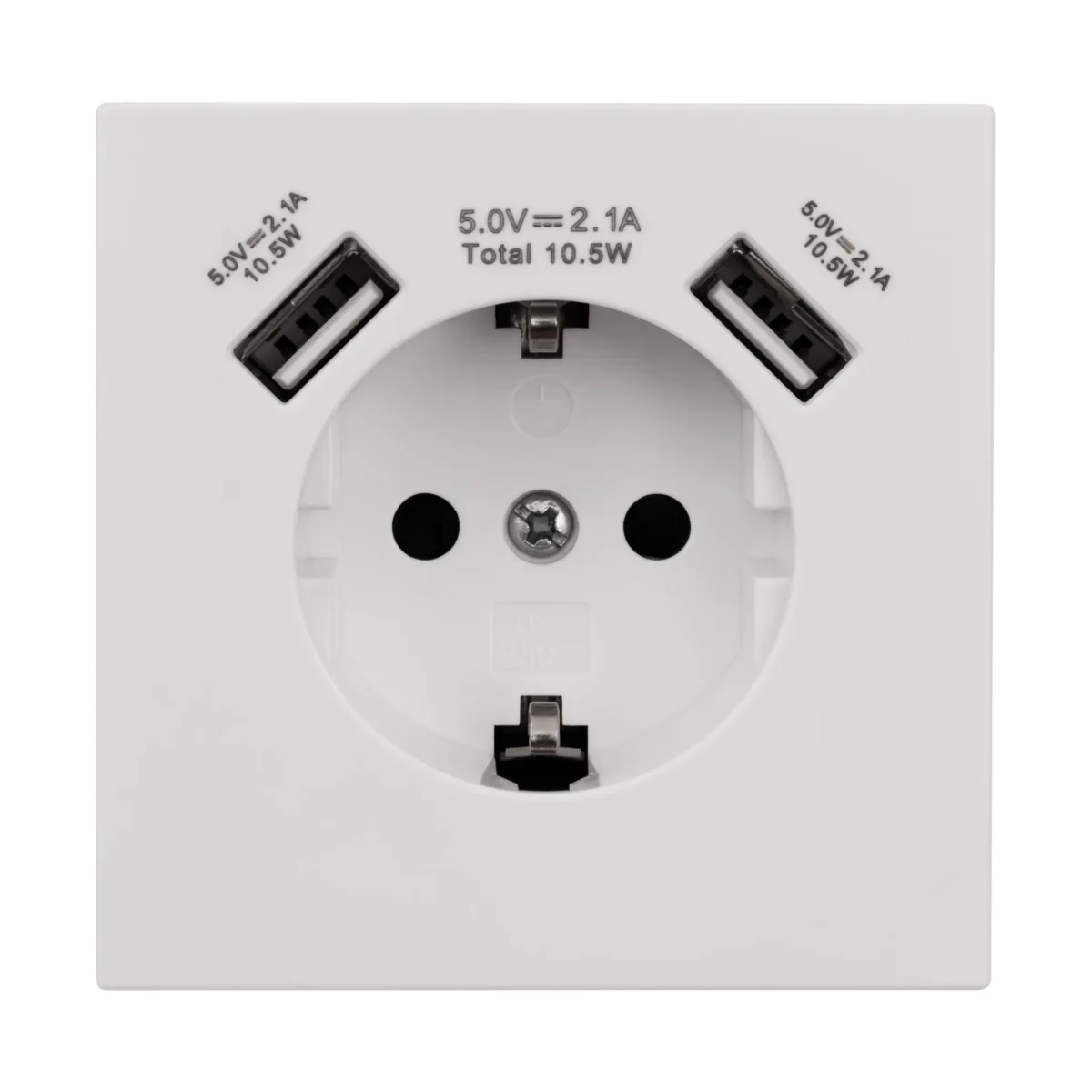 Schutzkontakt-Steckdose McPower "Shallow" 2xUSB-A - 5V/2,1A – Bild 4