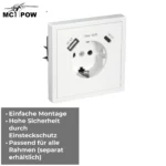 Schutzkontakt-Steckdose McPower "Shallow" 1x USB-C - 18W Quickcharge - 1x USB-A – Bild 4