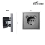 Schutzkontakt-Steckdose McPower "Shallow" 2x USB-A - 5V/2,1A – Bild 3