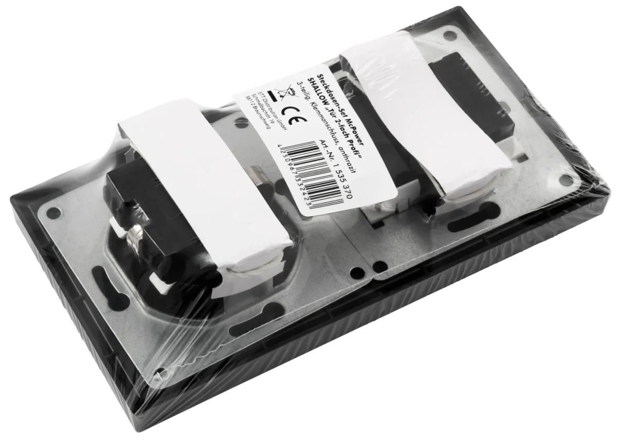 Schalter und Steckdosen Set McPower Shallow "Tür 2-fach Profi" 3-teilig, Steckanschluss – Bild 4