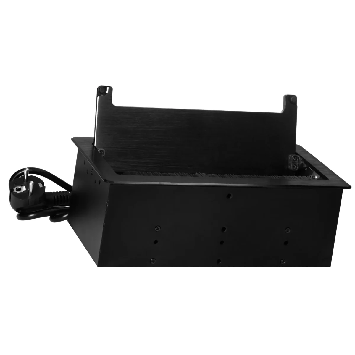 Tisch-Einbausteckdose, 2-fach, 2x USB, 2xRJ45, schwarz, mit Staubschutz, 3600W – Bild 2