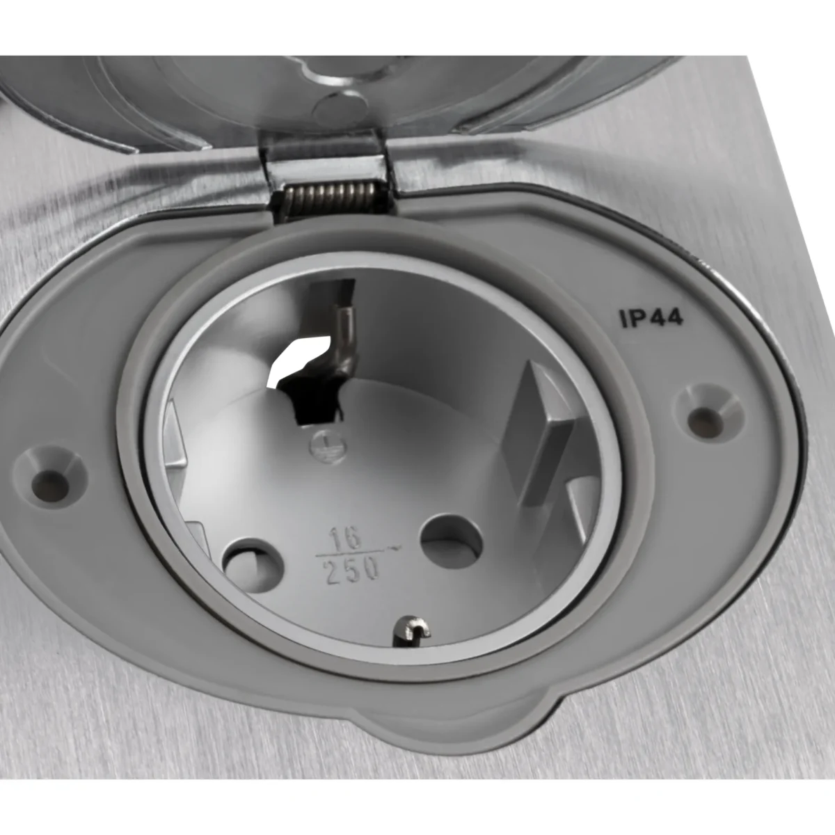 Boden Einbausteckdose, IP44, Edelstahl, 3680W – Bild 2