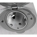 Boden Einbausteckdose, IP44, Edelstahl, 3680W – Bild 2