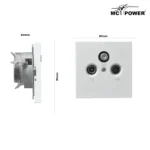 Antennendose McPower "Shallow" für TV, Radio und Sat, UP, weiß – Bild 3