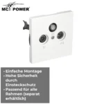 Antennendose McPower "Shallow" für TV, Radio und Sat, UP, weiß – Bild 4