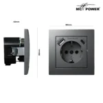 Schutzkontakt-Steckdose McPower "Flair" 1x USB-C 18W PD, 1x USB-A, anthrazit – Bild 3