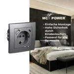 Schutzkontakt-Steckdose McPower "Flair" 1x USB-C 18W PD, 1x USB-A, anthrazit – Bild 4