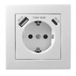 Schutzkontakt-Steckdose McPower "Flair" 1x USB-C 18W PD, 1x USB-A, weiß