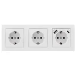 Steckdosenblock McPower "Flair" weiß, 3-fach Schutzkontakt + USB-C / USB-A – Bild 2