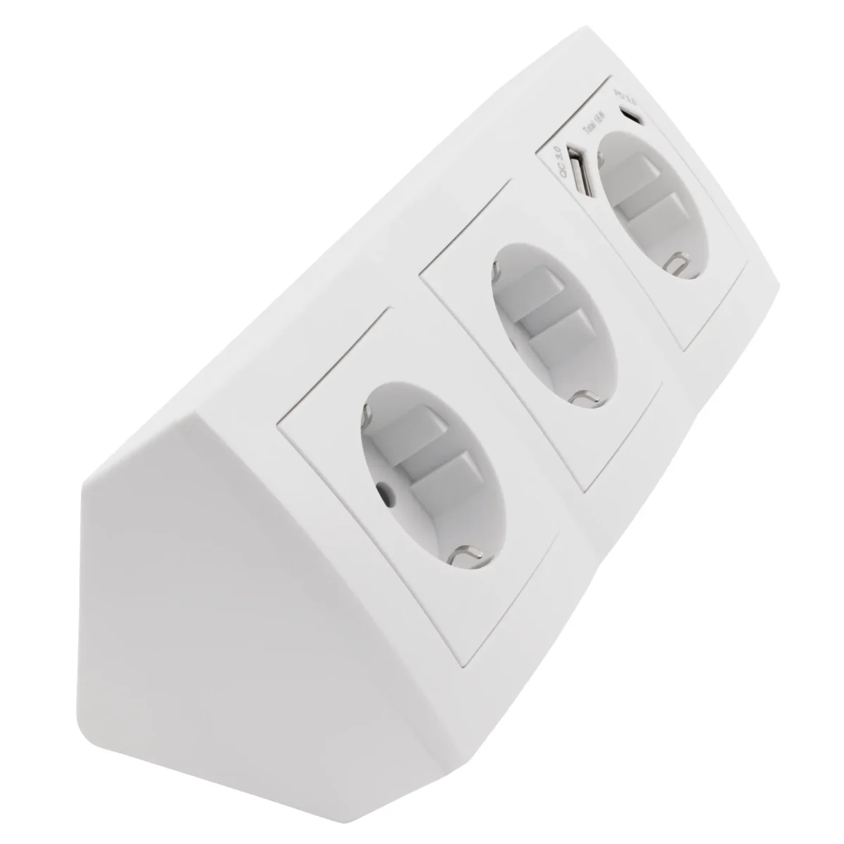 Steckdosenblock McPower "Flair" weiß, 3-fach Schutzkontakt + USB-C / USB-A – Bild 3