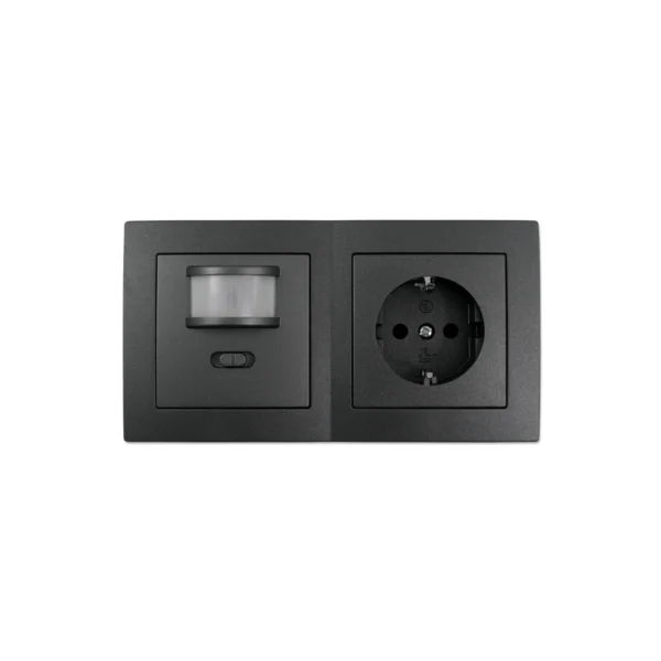 Schalter und Steckdosen Set McPower Flair "PIR" anthrazit, 3-teilig