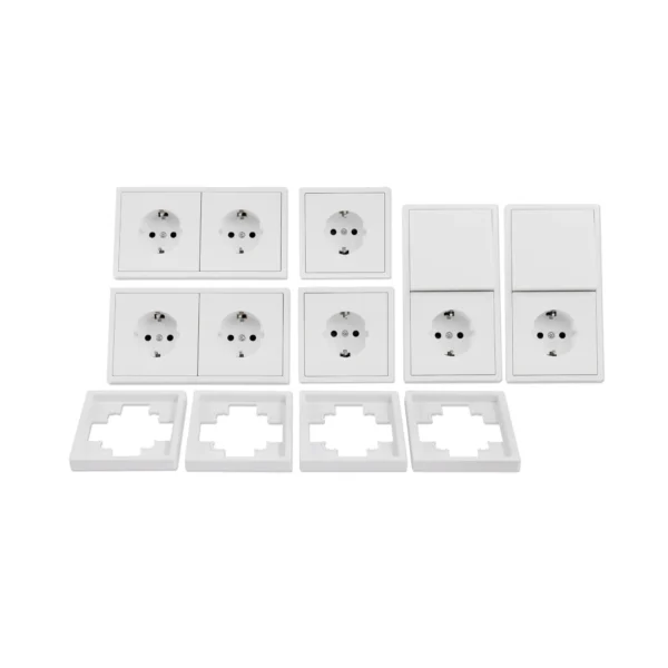 Schalter und Steckdosen Set McPower Shallow "Standard" 20-teilig, Steckanschluss, weiß