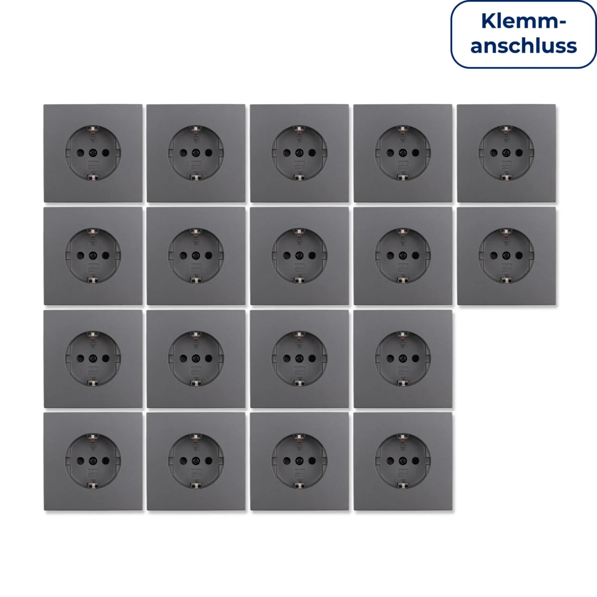 Schutzkontakt-Steckdose McPower "Shallow" 250V~/16A, Einsteckschutz, Steckanschluss, 18er-Pack – Bild 1