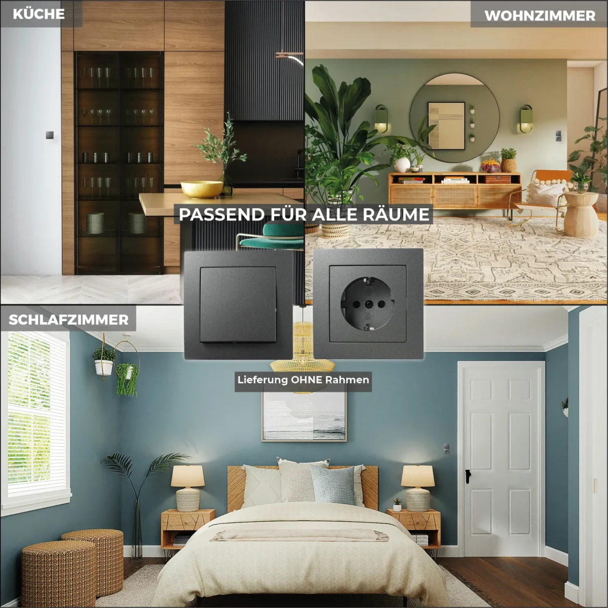 Blindabdeckung / Blende McPower "Flair" anthrazit – Bild 5