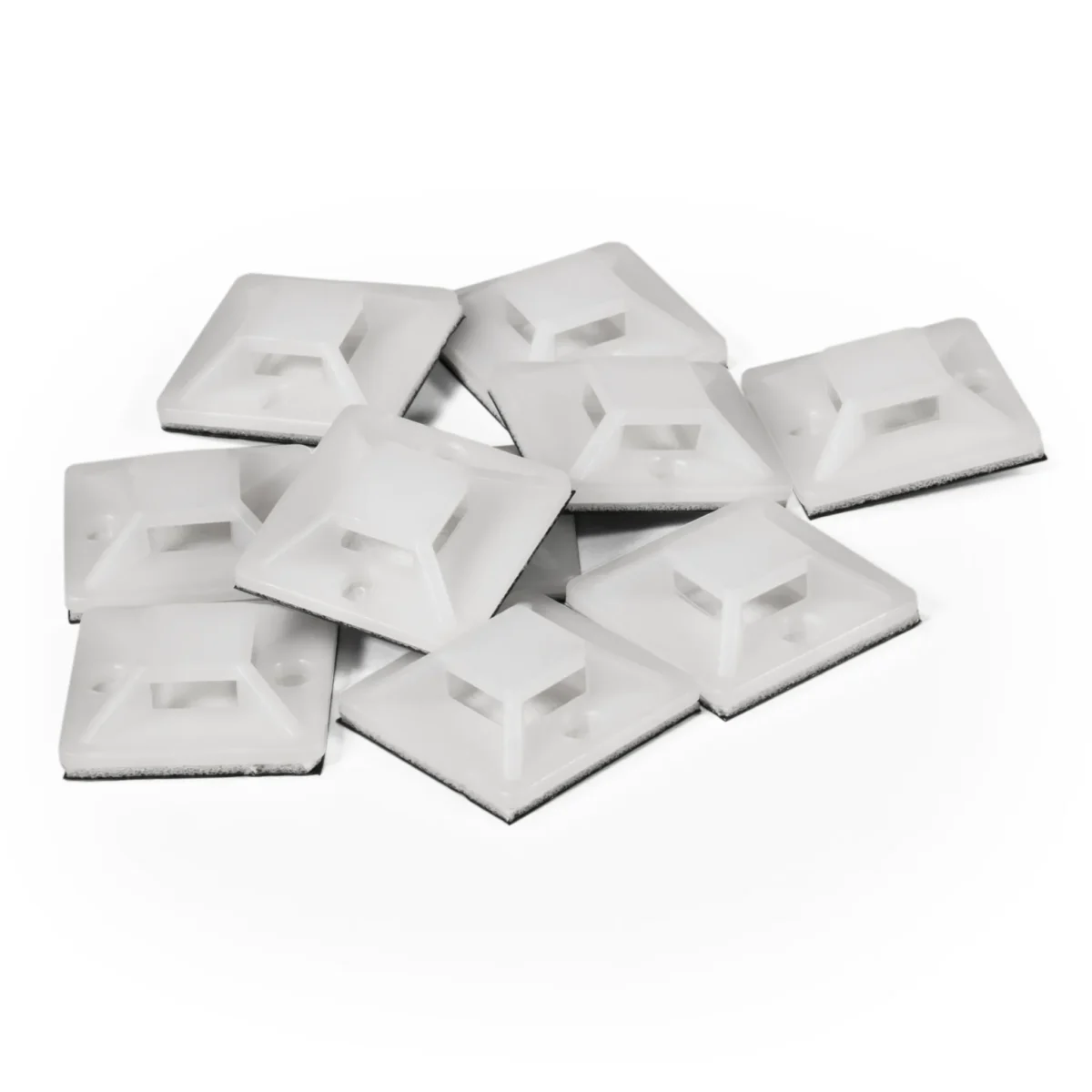 Kabelsockel McPower für Kabelbinder 25x25mm, selbstklebend, 10er-Pack – Bild 1