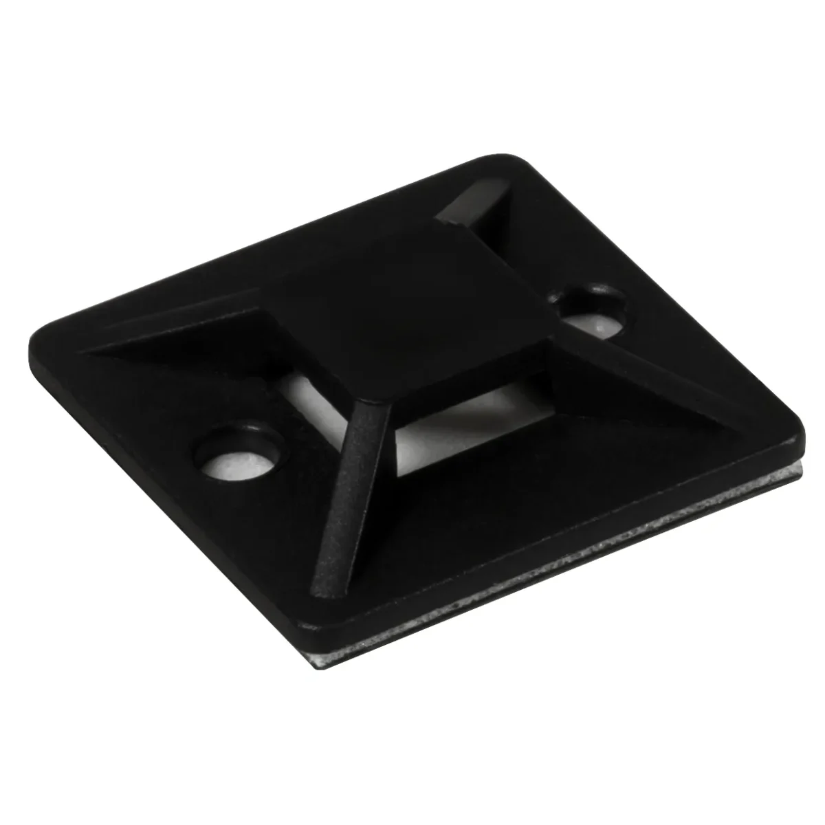 Kabelsockel McPower für Kabelbinder 30x30mm, schwarz, selbstklebend, 10er-Pack – Bild 2