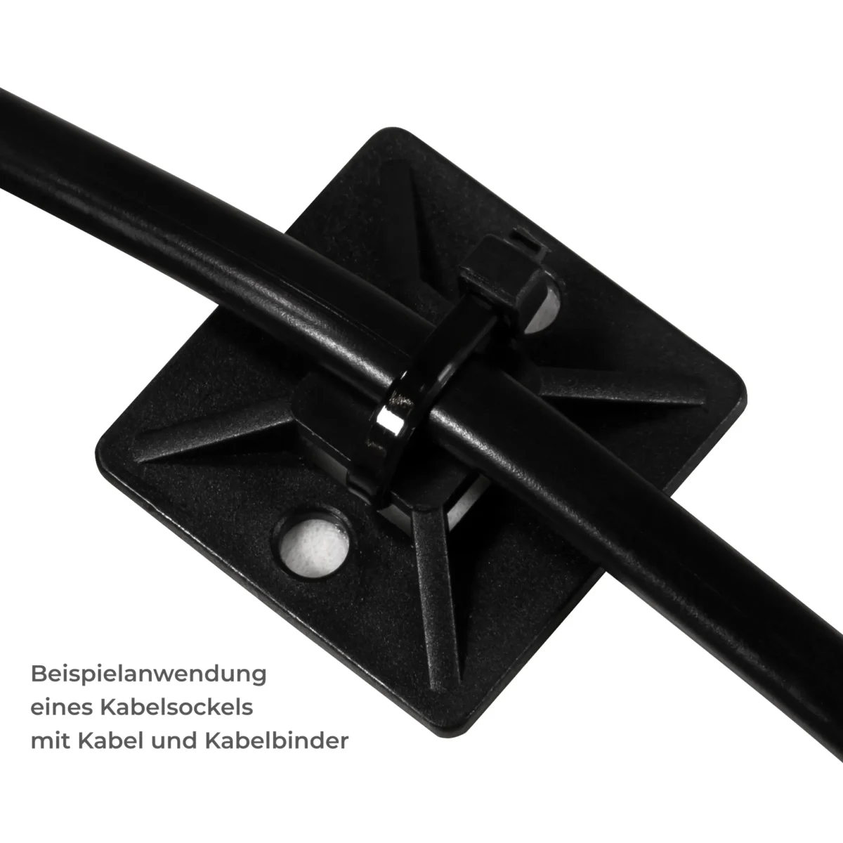 Kabelsockel McPower für Kabelbinder 30x30mm, schwarz, selbstklebend, 10er-Pack – Bild 4