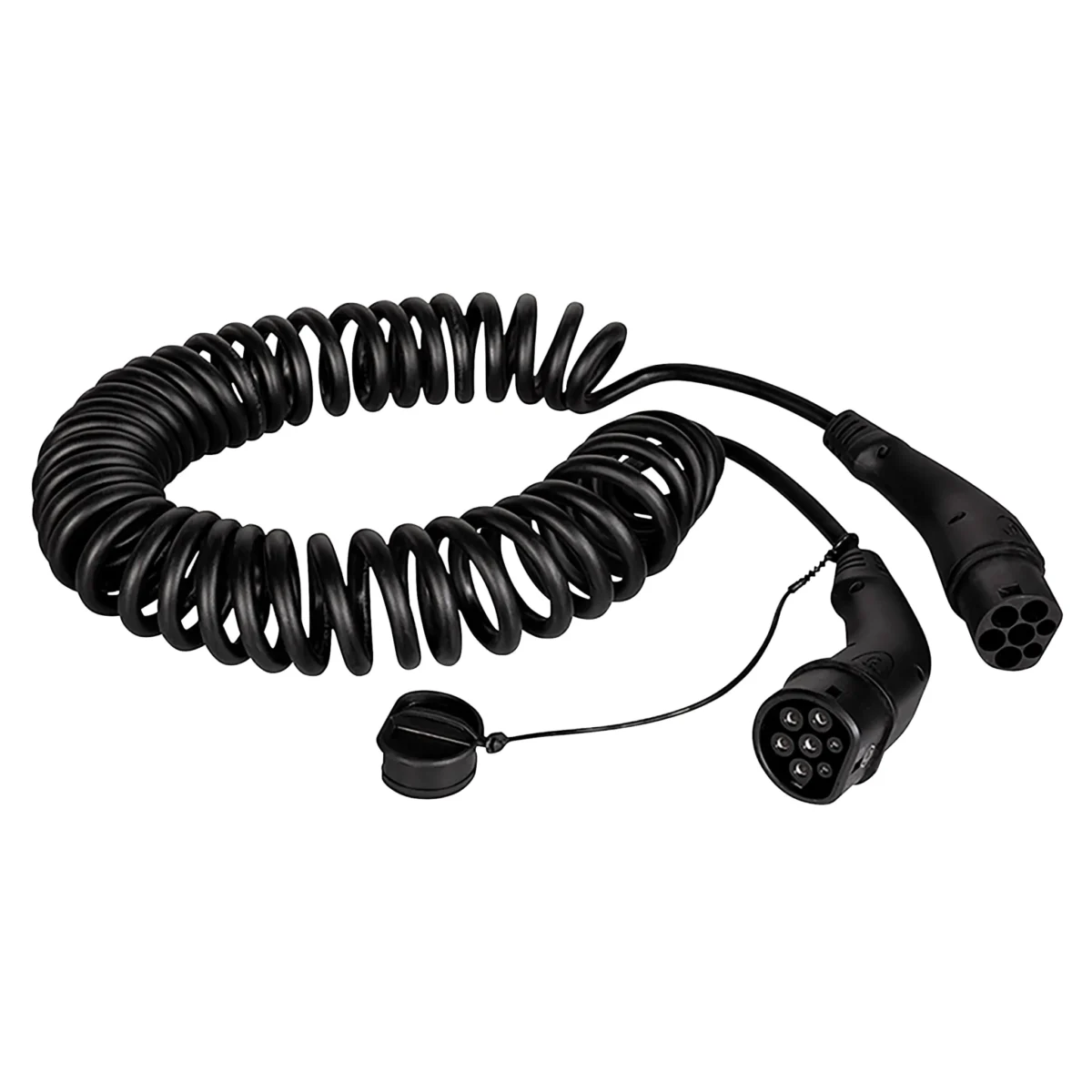 E-Auto-Ladekabel, Typ 2, 3-phasig, spiral, 32 A, 22 kW, 5m – Bild 1