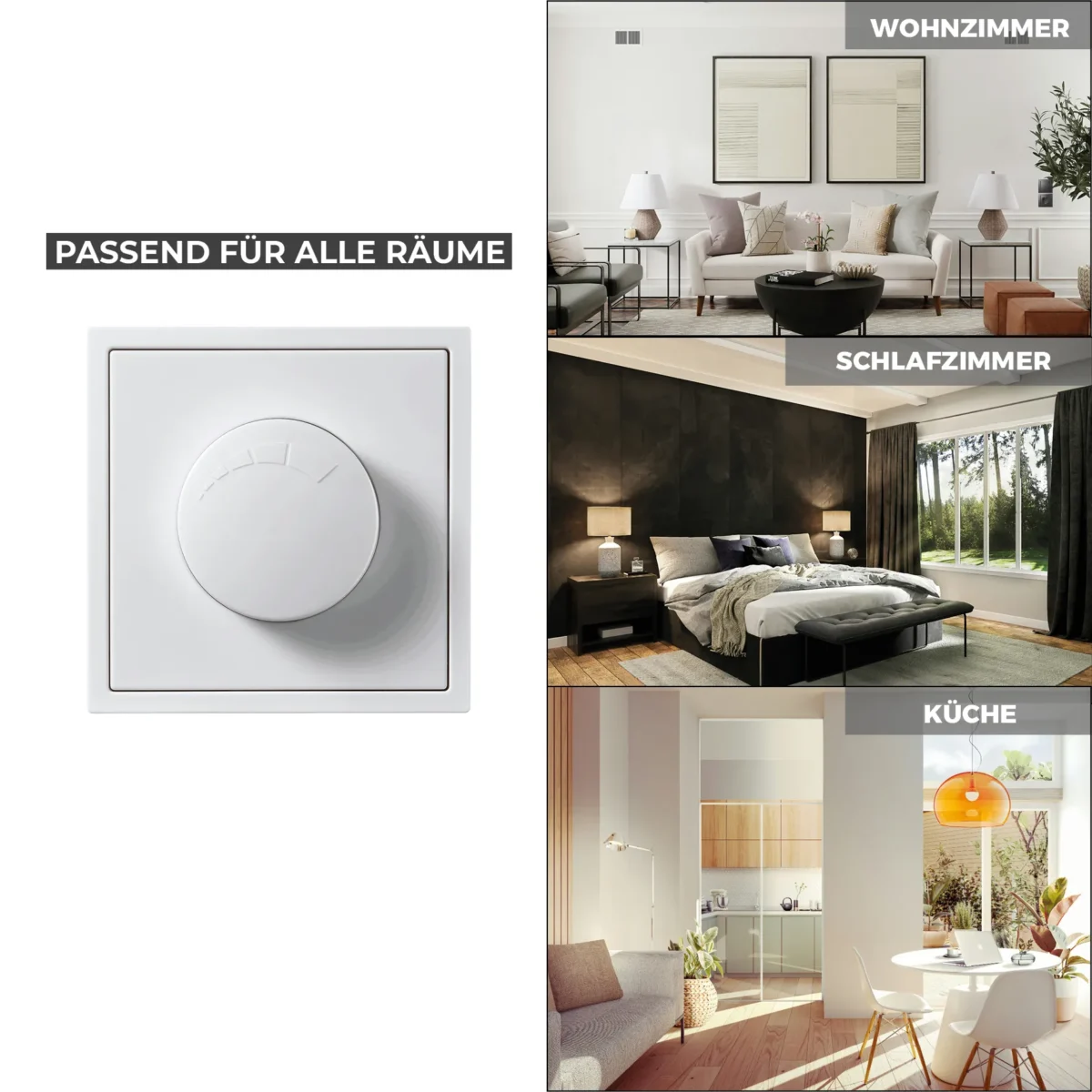 LED-Dimmer für elektronische Trafos McPower "Shallow" 250V~/300W, weiß – Bild 5