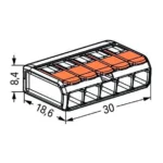 Compact-Verbindungsklemme WAGO, für alle Leiterarten, 5 Klemmstellen, 4mm² – Bild 2