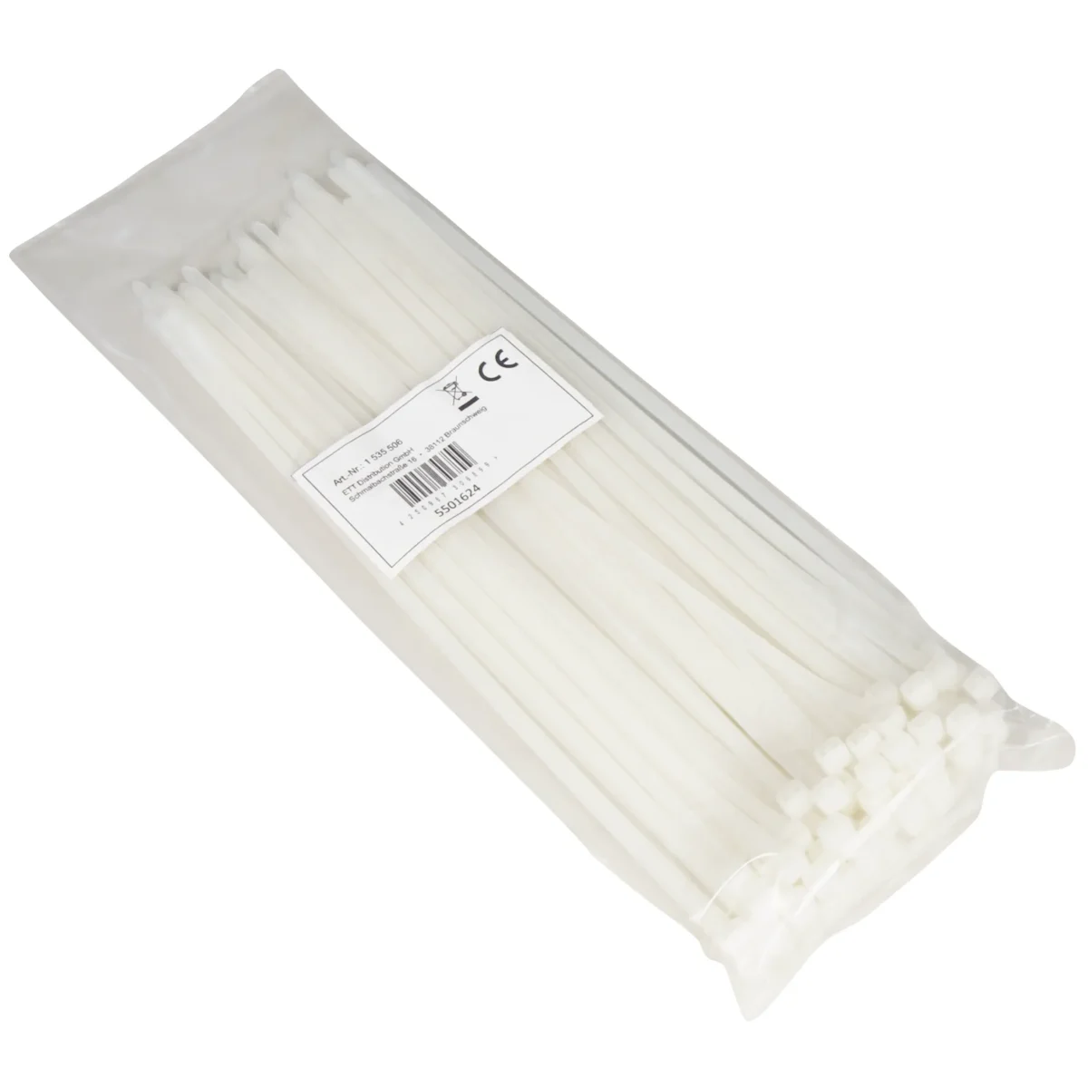 Kabelbinder McPower, transparent, 300x4,8mm, 100er-Pack, UV beständig – Bild 2