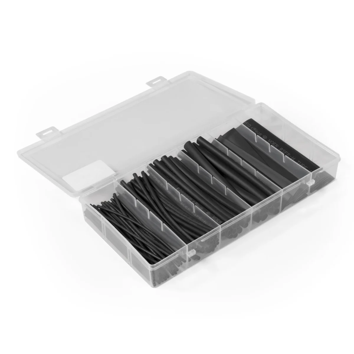 Schrumpfschlauch-Set McPower, 100-teilig in Sortimentsbox, schwarz – Bild 1
