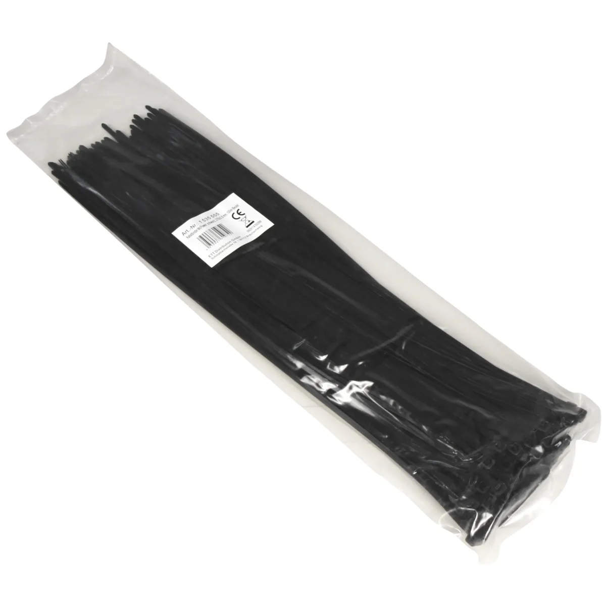 Kabelbinder McPower, schwarz, 370x3,6mm, 100er-Pack, UV beständig – Bild 2