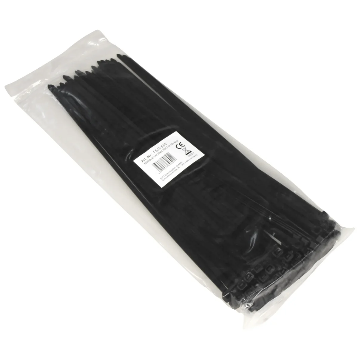 Kabelbinder McPower, schwarz, 300x4,8mm, 100er-Pack, UV beständig – Bild 2