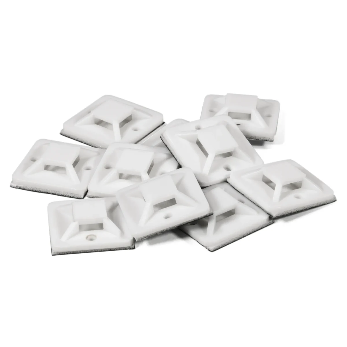 Kabelsockel McPower für Kabelbinder 20x20mm, selbstklebend, 10er-Pack – Bild 1