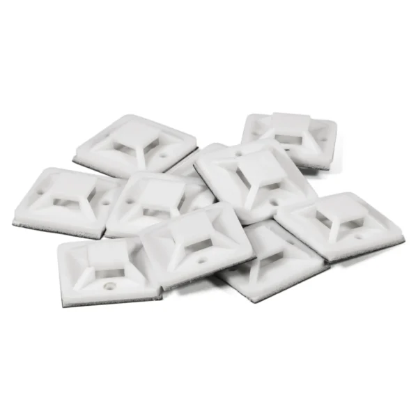 Kabelsockel McPower für Kabelbinder 20x20mm, selbstklebend, 10er-Pack
