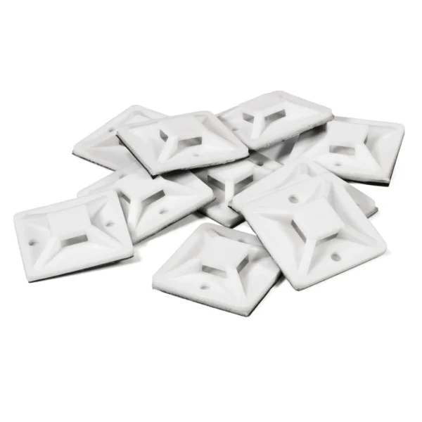 Kabelsockel McPower für Kabelbinder 30x30mm, selbstklebend, 10er-Pack