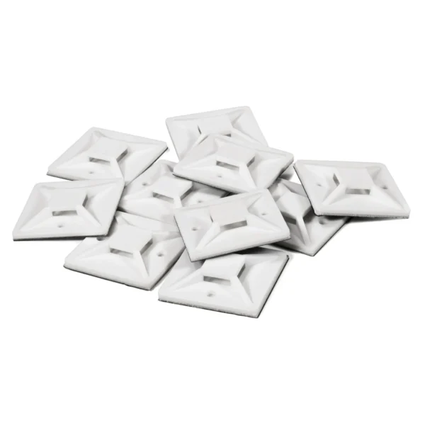Kabelsockel McPower für Kabelbinder 40x40mm, selbstklebend, 10er-Pack