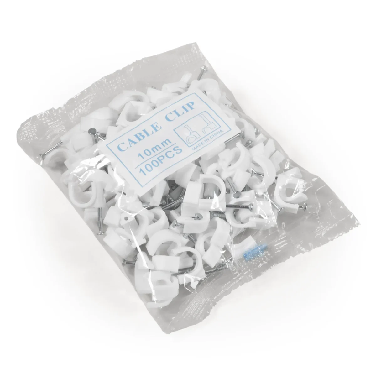 Kabelschelle McPower, 10mm, 100er-Pack, weiß – Bild 1