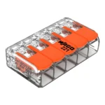 Compact-Verbindungsklemme WAGO, für alle Leiterarten, 5 Klemmstellen, 6mm²