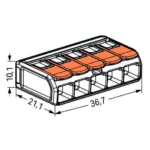 Compact-Verbindungsklemme WAGO, für alle Leiterarten, 5 Klemmstellen, 6mm² – Bild 6