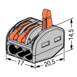 Classic-Verbindungsklemme WAGO, alle Leiterarten, 3 Klemmstellen, max 4mm² – Bild 2