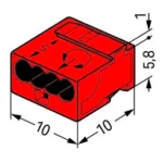 MICRO-Verbindungsdosenklemme WAGO, eindrähtige Leiter, Ø0,8mm, 4 Klemmstellen – Bild 2