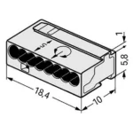 MICRO-Verbindungsdosenklemme WAGO, eindrähtige Leiter, Ø0,8mm, 8 Klemmstellen – Bild 2