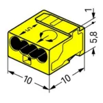 MICRO-Verbindungsdosenklemme WAGO, eindrähtige Leiter, Ø0,8mm, 4 Klemmstellen – Bild 2