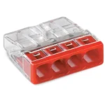 COMPACT-Verbindungsdosenklemme WAGO, eindrähtige Leiter, 4 Klemmstellen, rot
