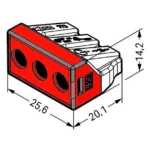 Verbindungsdosenklemme WAGO, ein- und mehrdrähtige Leiter, max. 6mm², rot – Bild 2