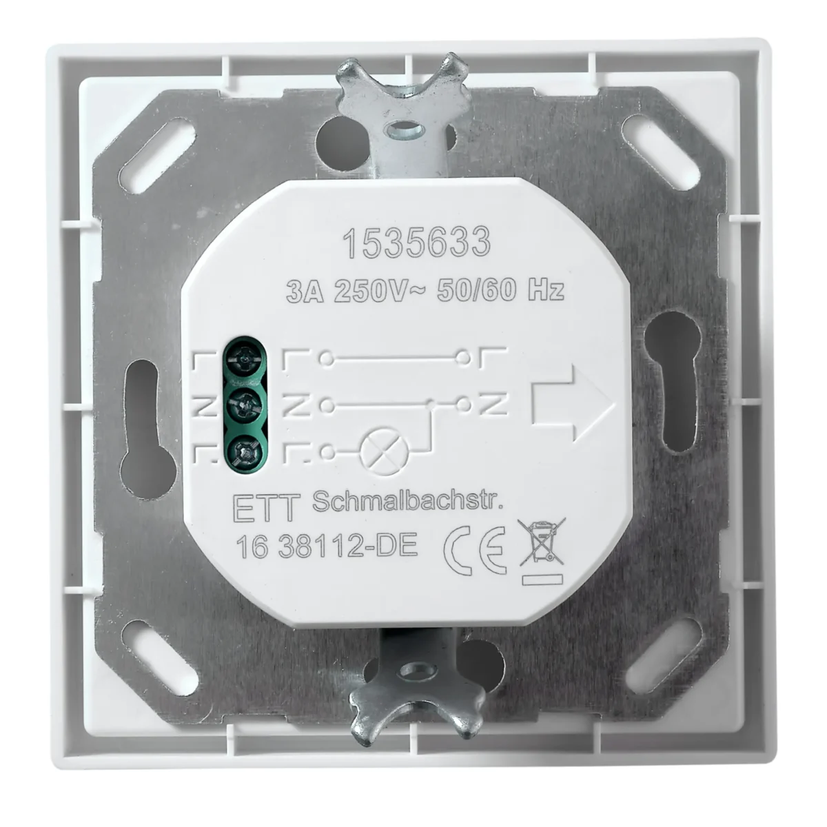 Unterputz IR Bewegungsmelder McPower "Shallow" 160°, 750W, LED geeignet, weiß – Bild 2