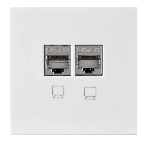Netzwerk-Dose McPower "Shallow" CAT6A, UP, weiß, vollgeschirmt