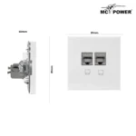 Netzwerk-Dose McPower "Shallow" CAT6A, UP, weiß, vollgeschirmt – Bild 3